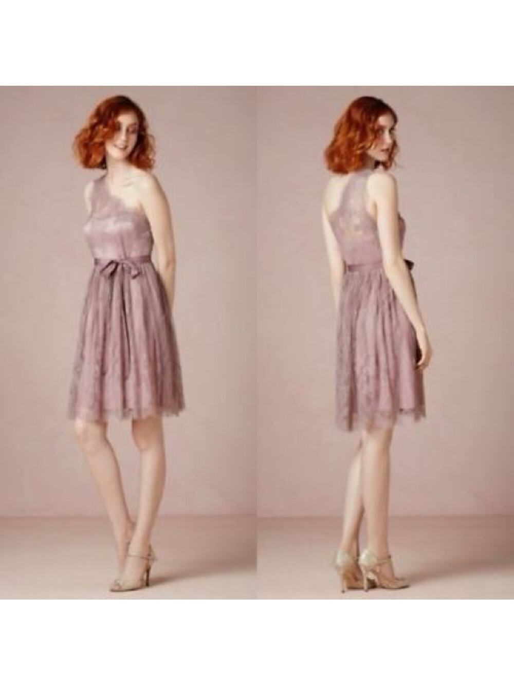 Anthropology Van Et Vien for BHLDN Lace One Shoulder Dress Size 6